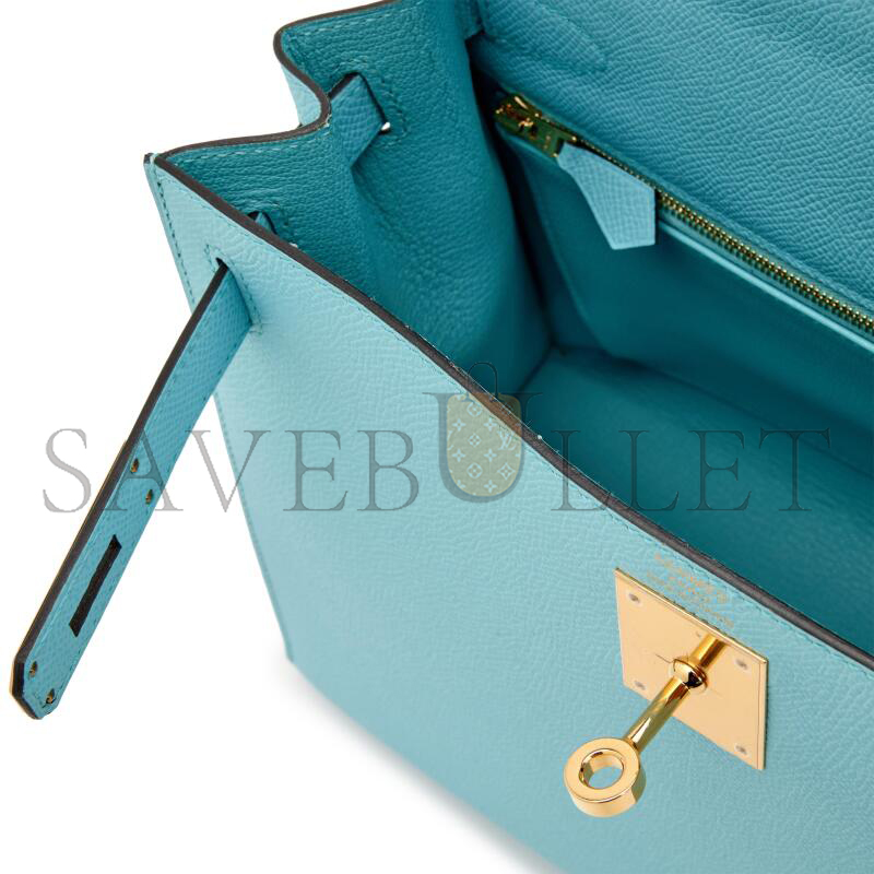 H**mes EPSOM KELLY SELLIER 28 BLUE ZEPHYR GOLD HARDWARE (28*22*10cm)